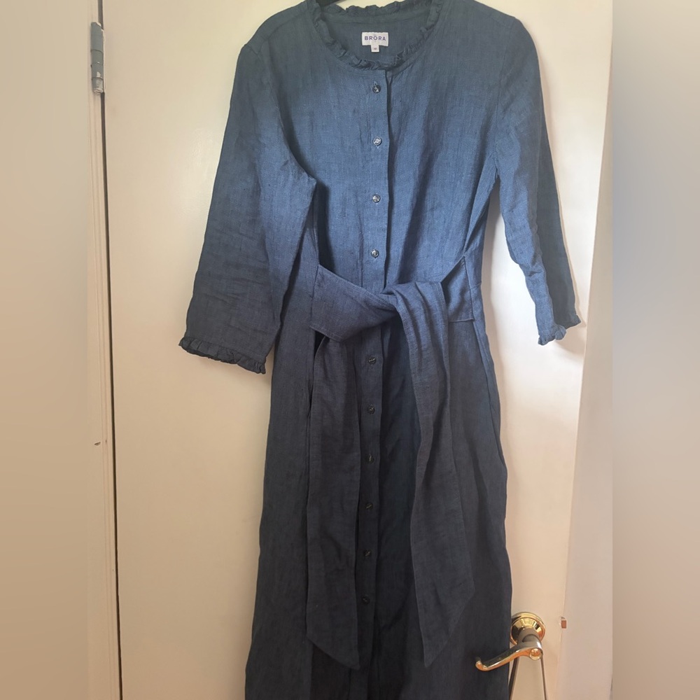 Brora Blue Linen Dress